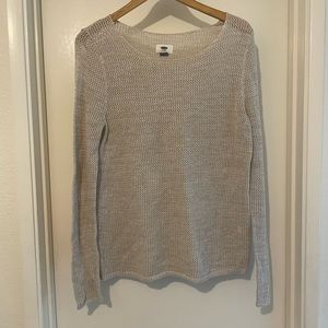 Old Navy crochet taupe sweater top
